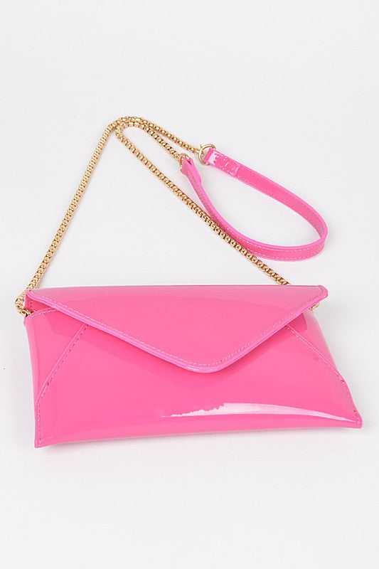 PATENT FINISH ENVELOPE CLUTCH SWING BAG