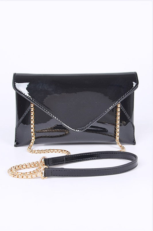 PATENT FINISH ENVELOPE CLUTCH SWING BAG