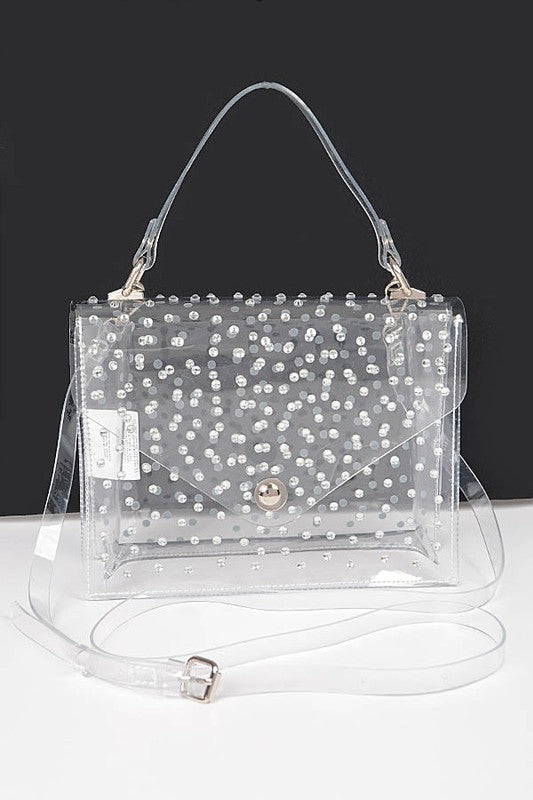 RHINESTONE CLEAR CROSSBODY BAG