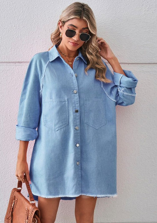 DENIM SHIRT MINI DRESS