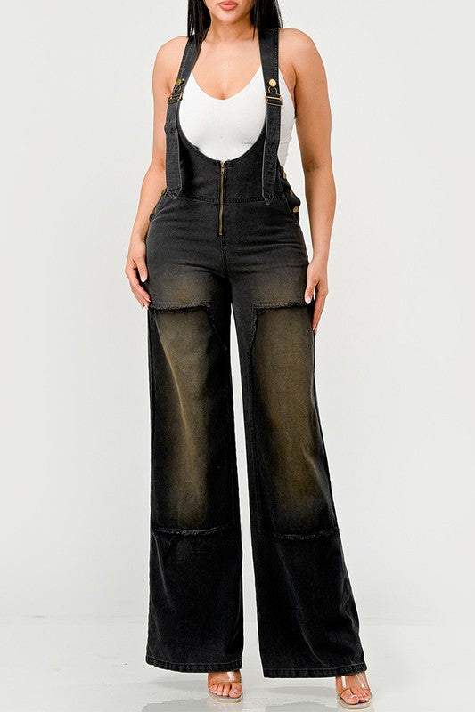 URBAN NOIR DENIM OVERALLS