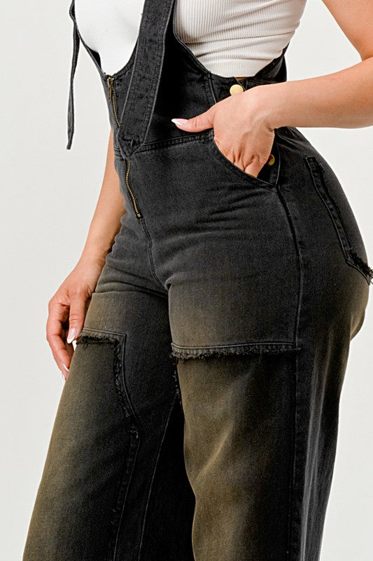 URBAN NOIR DENIM OVERALLS