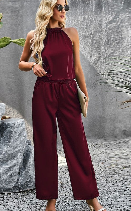 HALTER TOP AND PANTS SET