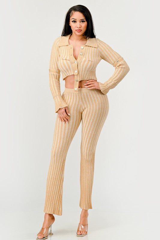 GOLDEN HOUR KNIT PANTS SET