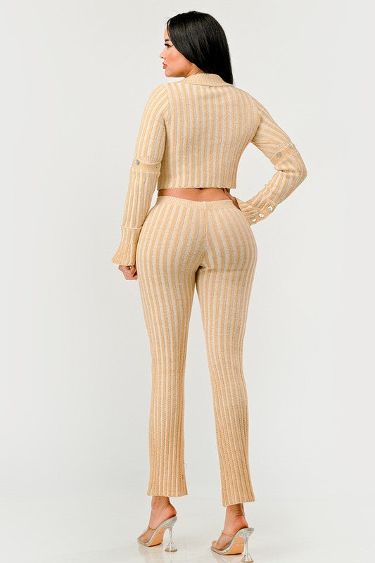 GOLDEN HOUR KNIT PANTS SET