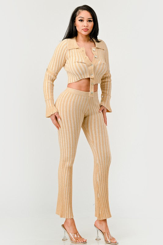 GOLDEN HOUR KNIT PANTS SET