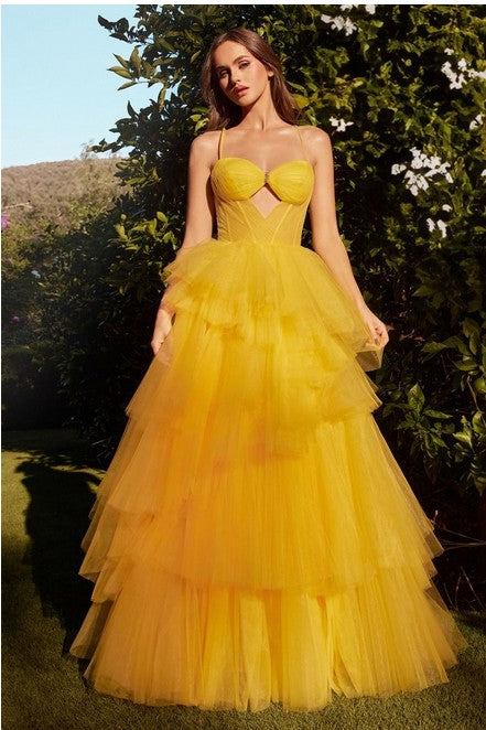 TIERED RUFFLE BALL GOWN