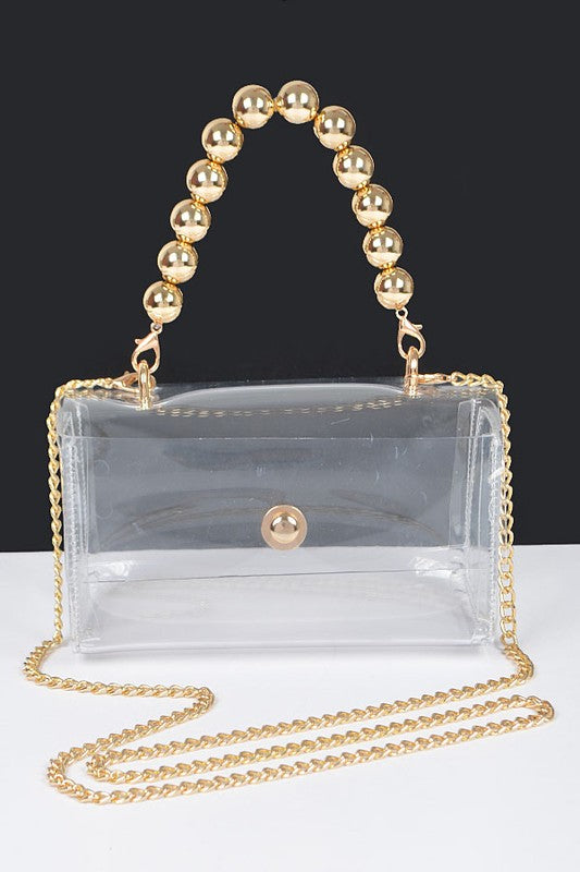 BEADED HANDLE ICONIC CLUTCH BAG