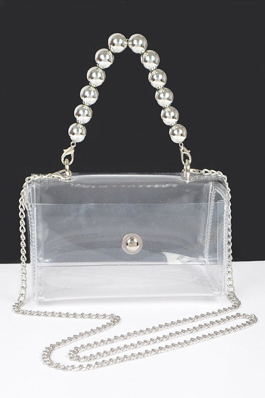 BEADED HANDLE ICONIC CLUTCH BAG