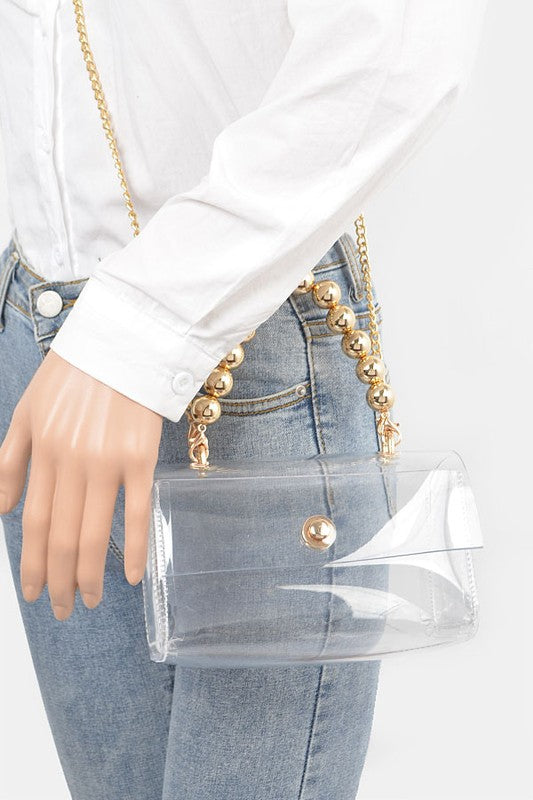 BEADED HANDLE ICONIC CLUTCH BAG