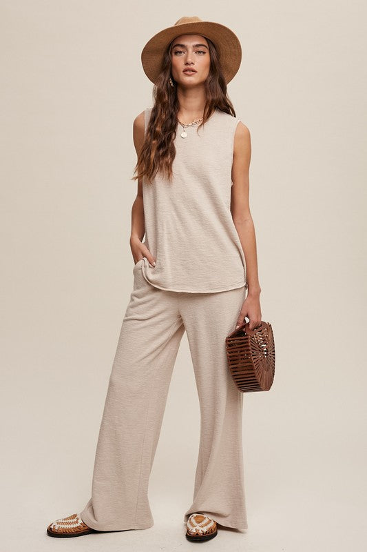 SOFT KNIT TANK AND SWEAT PANT SET