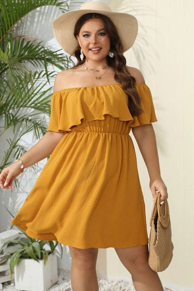 PLUS SIZE OFF THE SHOULDER DRESS