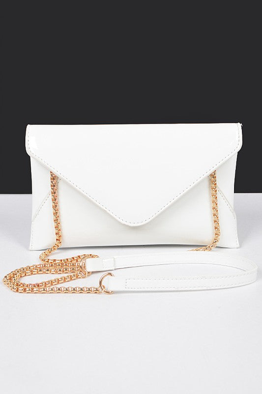 PATENT FINISH ENVELOPE CLUTCH SWING BAG