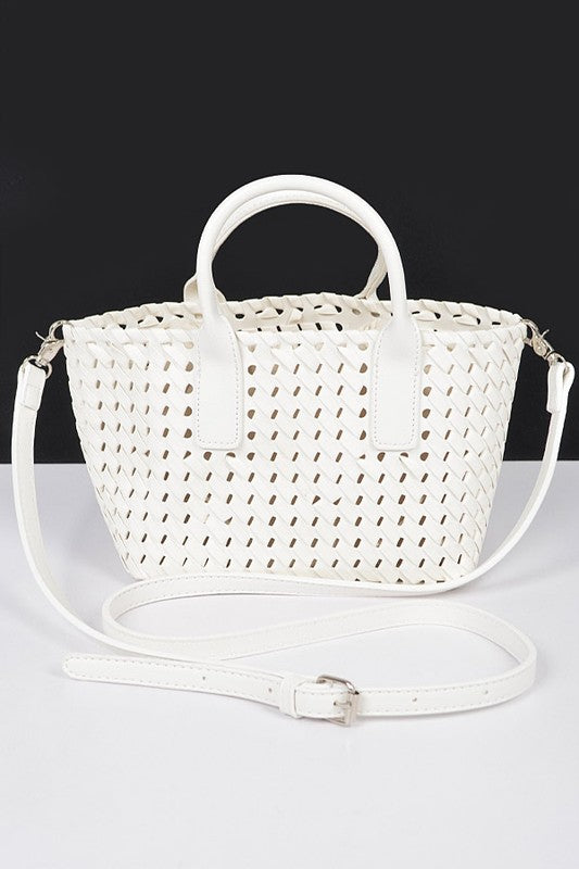 CONVERTIBLE BRAIDED FASHION TOTE