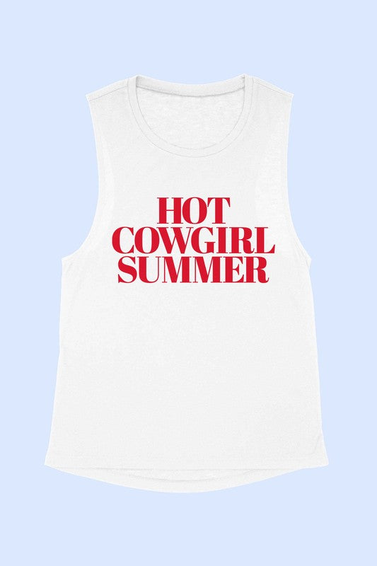 HOT COWGIRL SUMMER GRAPHIC MUSCLE TANK