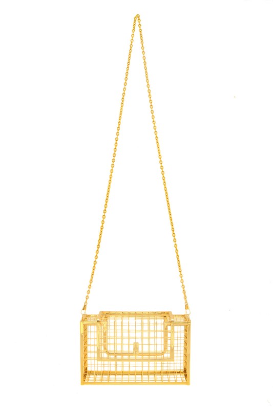 METAL CAGE CROSSBODY BAG