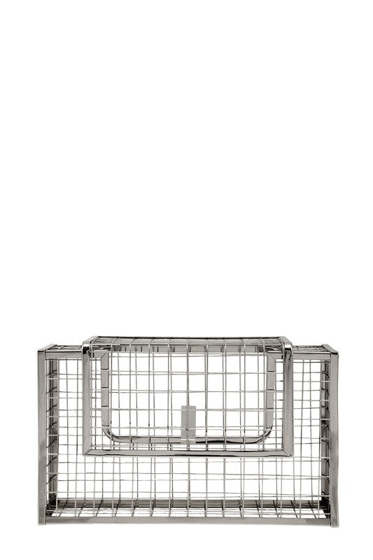 METAL CAGE CROSSBODY BAG