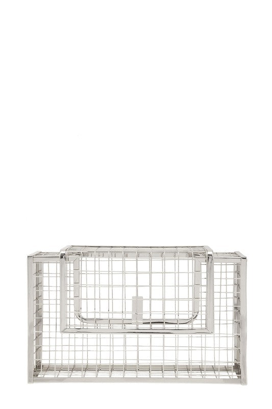 METAL CAGE CROSSBODY BAG