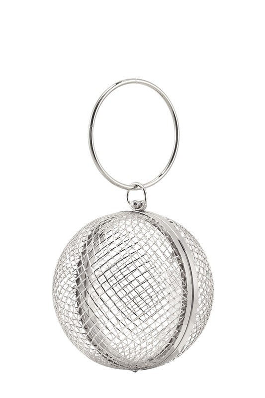 METAL CAGE BALL SHAPE HANDBAG