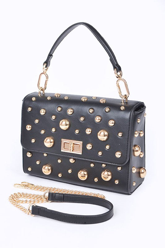 MIX STUDS CONVERTIBLE TOP HANDLE SWING BAG