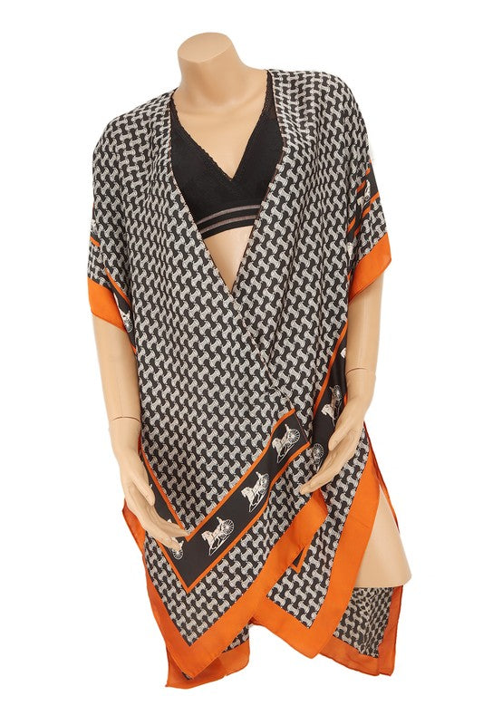 GEOMETRIC PATTERN PRINT COVER UP