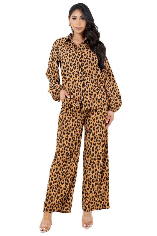 ANIMAL PRINT PANTS SET