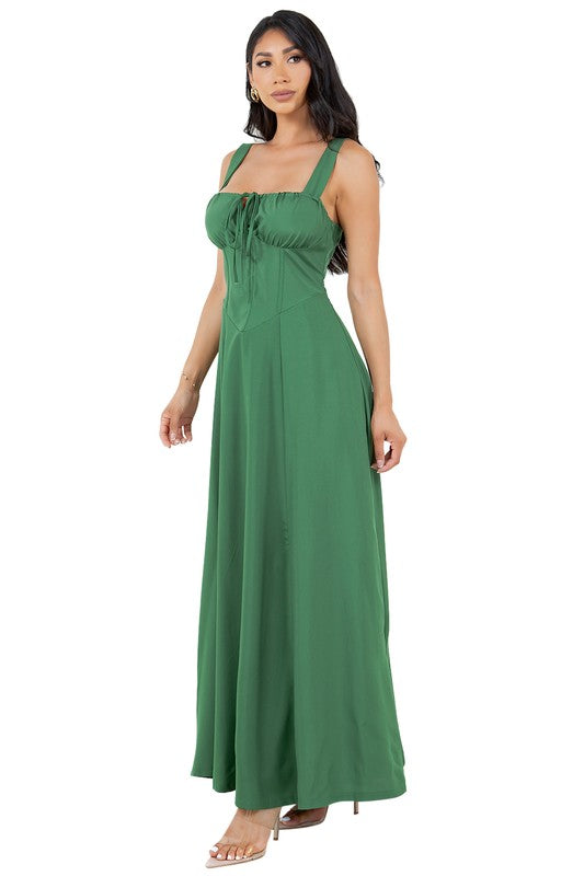 FIT AND FLARE MAXI DRESS