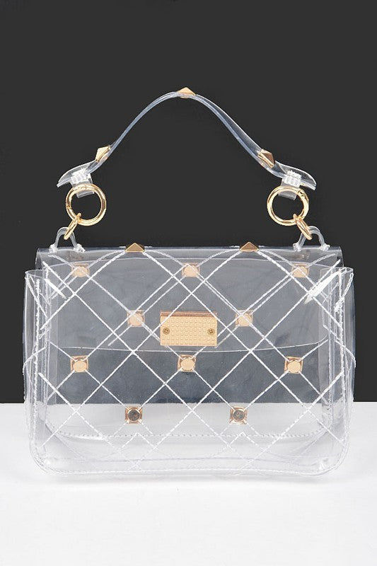 STUDDED TRANSPARENT BAG