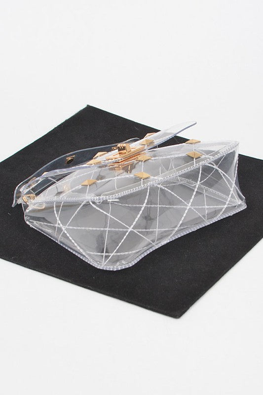 STUDDED TRANSPARENT BAG