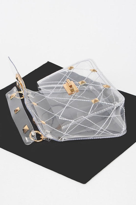 STUDDED TRANSPARENT BAG