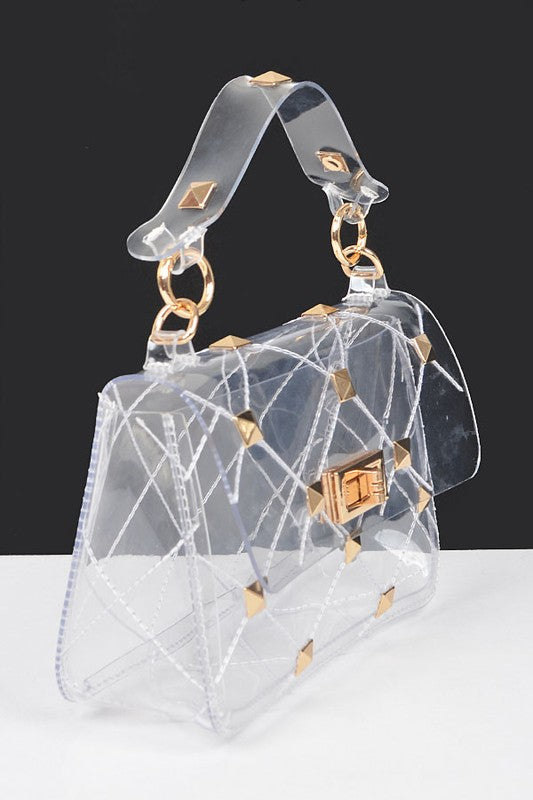 STUDDED TRANSPARENT BAG