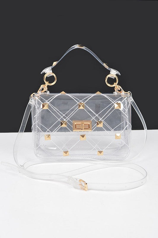 STUDDED TRANSPARENT BAG