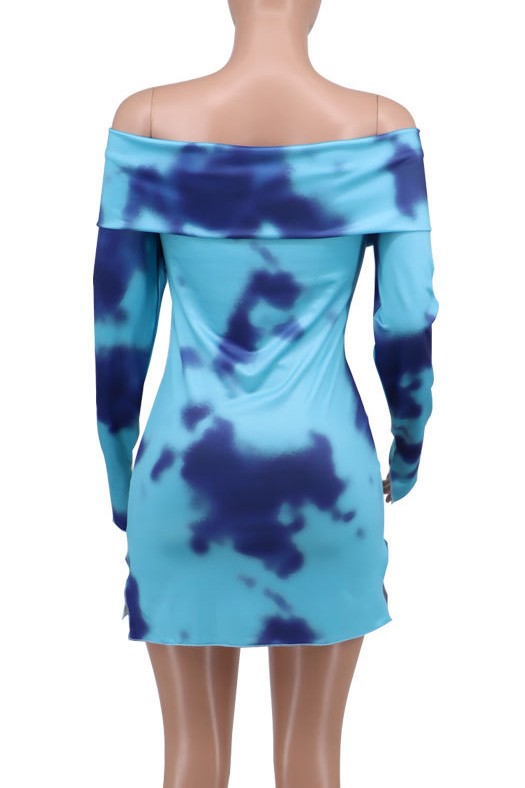 TYE-DYE BUTTON DOWN MINI DRESS