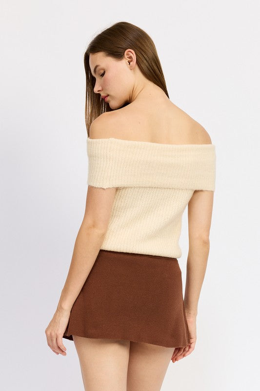 RIBBED OFF THE SHOULDER TOP