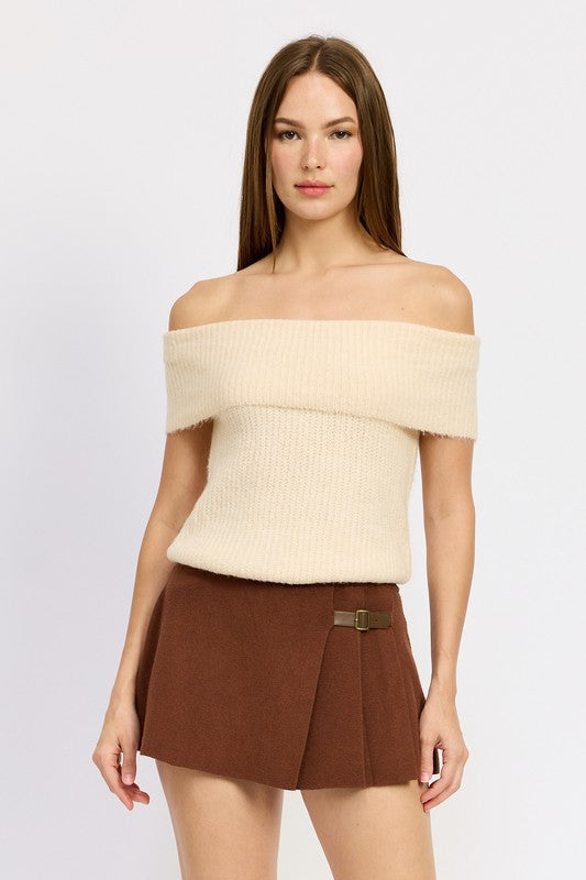 RIBBED OFF THE SHOULDER TOP