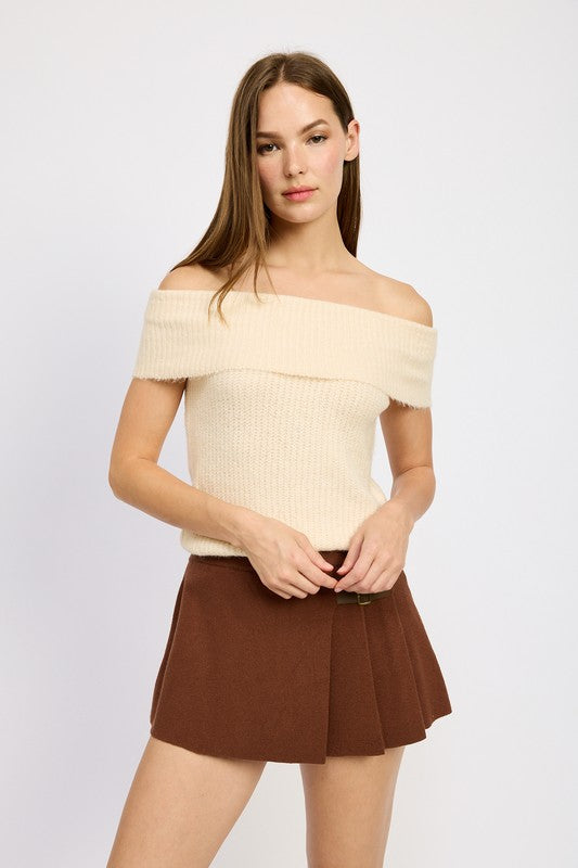 RIBBED OFF THE SHOULDER TOP