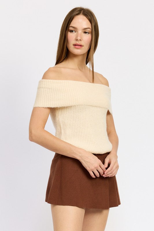 RIBBED OFF THE SHOULDER TOP