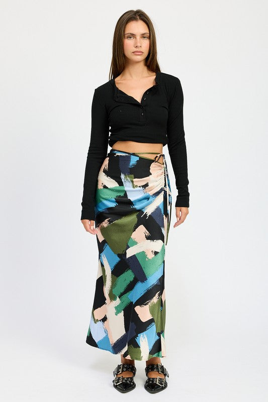 SIDE RUCHED MAXI SKIRT