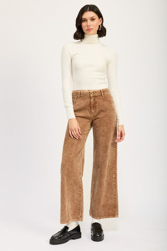 WIDE LEG CORDUROY PANTS