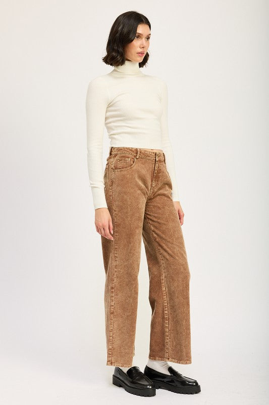 WIDE LEG CORDUROY PANTS