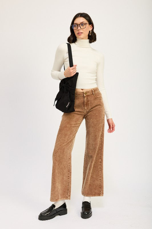 WIDE LEG CORDUROY PANTS