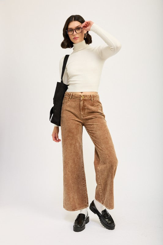 WIDE LEG CORDUROY PANTS