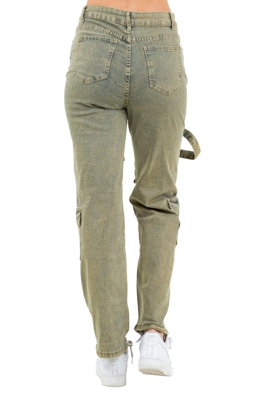 CARGO STYLE DENIM PANTS