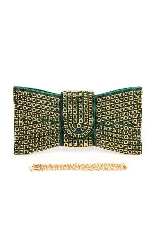 RHINESTONE BOWTIE ICONIC CLUTCH BAG