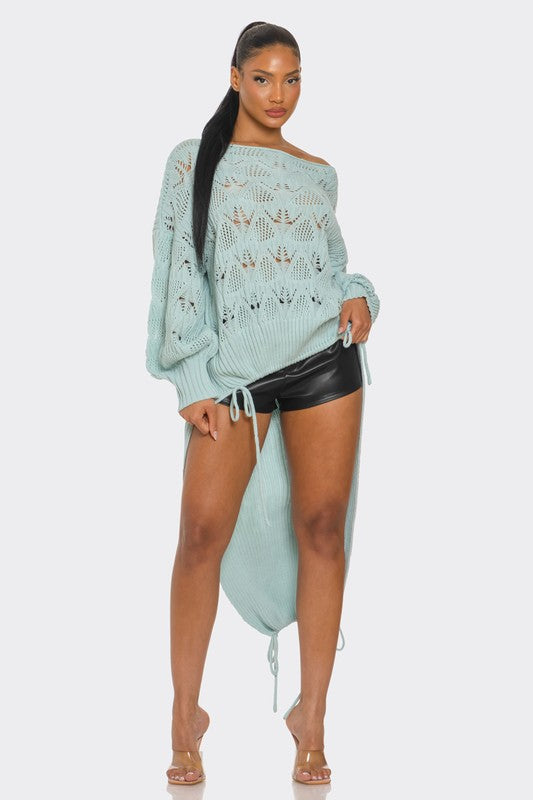 OVERSIZED KNIT ASYMMETRICAL SWEATER