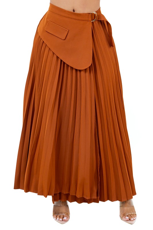 PLEATED MAXI SKIRT