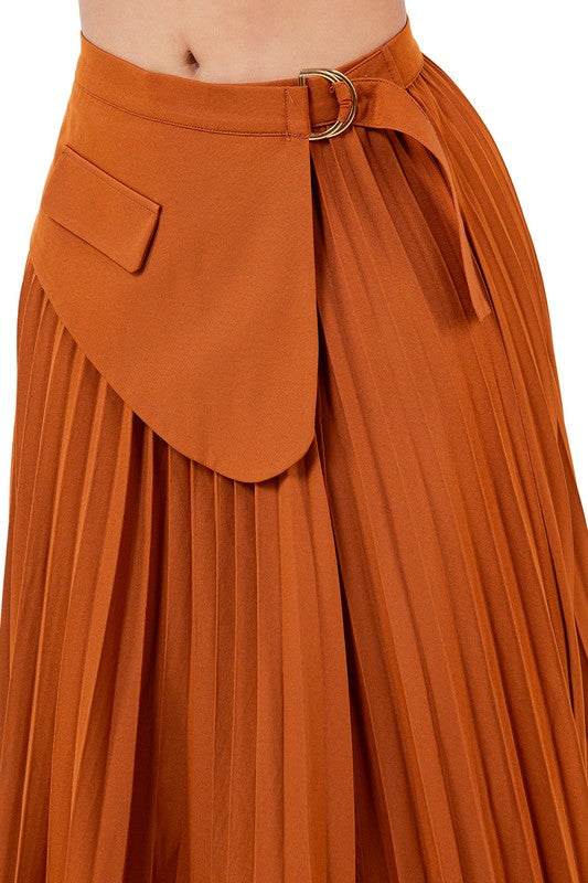 PLEATED MAXI SKIRT