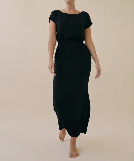 SHORT SLEEVE MAXI DRESS