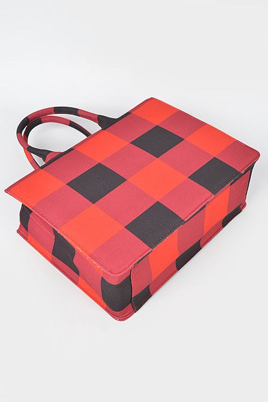 BUFFALO CHECK LARGE ZIPPER STRUCTURE TOTE