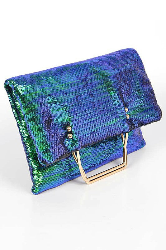 CONVERTIBLE SEQUINS FOLDING CLUTCH